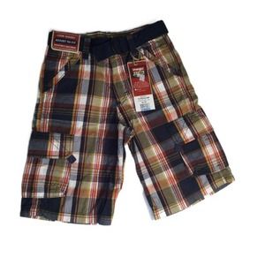 ⭐ 3/$15 WRANGLER Jeans Boys Plaid Cargo Shorts SZ 10 NEW